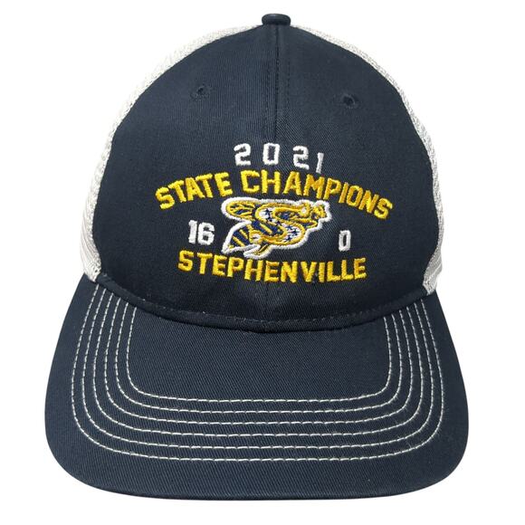 2021 State Champions Stephenville Snapback Trucker Hat Blue One Size - Picture 1 of 10